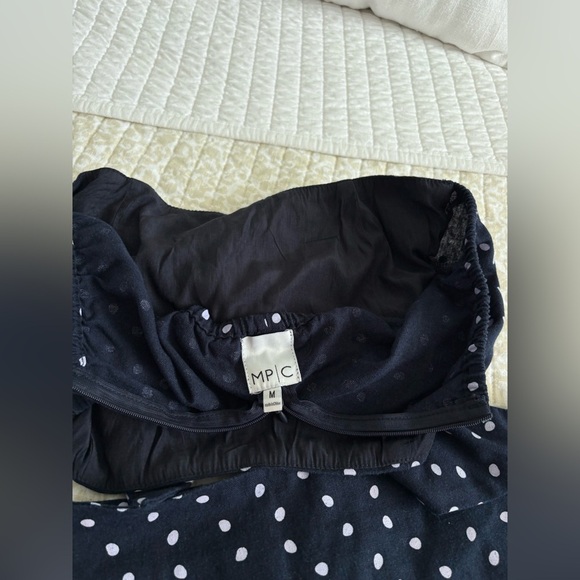 MINKPINK | Pip Polka Dot Bandeau Bow Top | Navy Blue | Size M - Picture 11 of 16